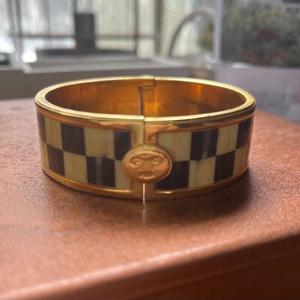 MacKenzie Childs Courtly Check Cuff Bangle Bracelet